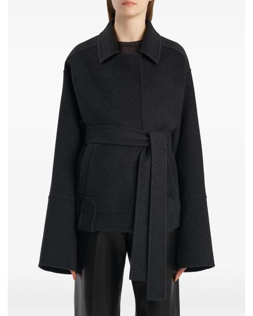 Khaite Black Alder Belted Wool Jacket