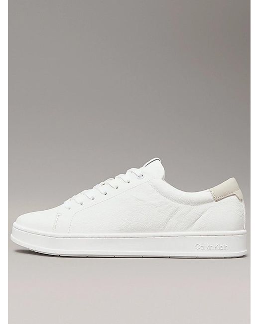 Zapatillas de cuero Calvin Klein de hombre de color White