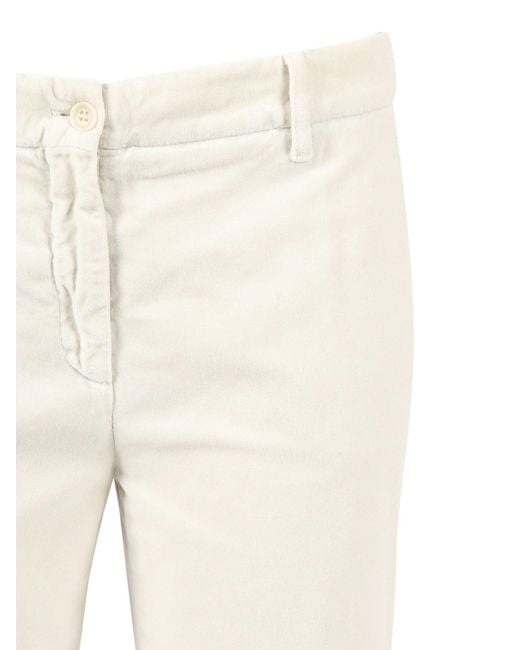 Aspesi Natural Tailored Long Pants With Classic Button Closure