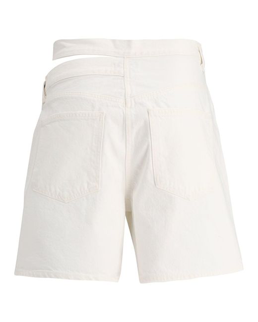 Agolde White Gebrochene Hosenbund -Shorts