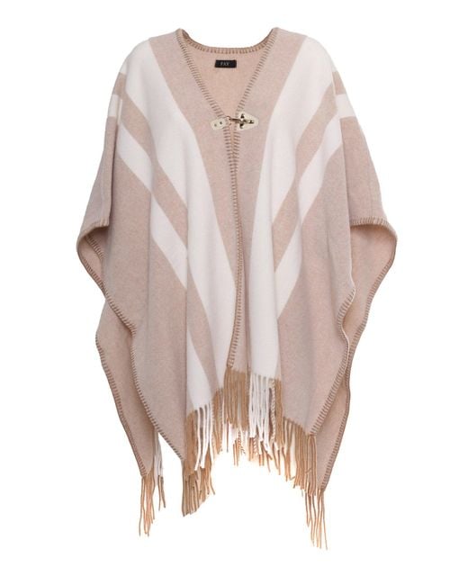 Fay Pink Two Colored Hooked Poncho