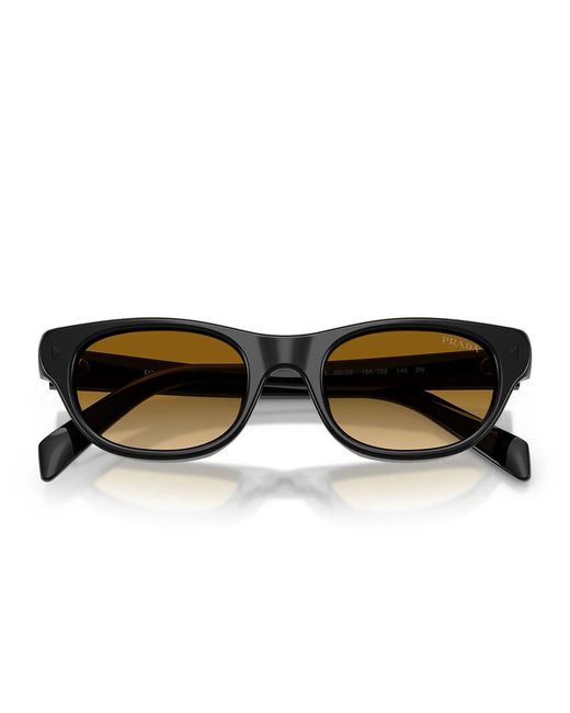 Prada Zonnebril Prc08 S 16 K10 X Zwart/geel Gradiënt Lichtbruin Dames in het Brown