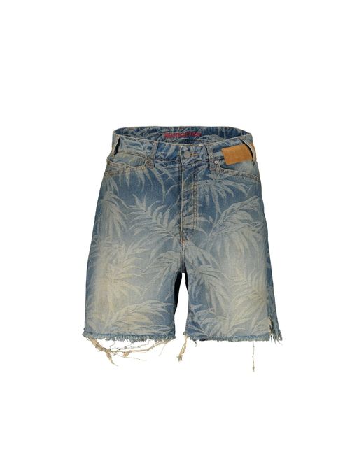 Palm Angels Blue Jungle Denim Shorts for men