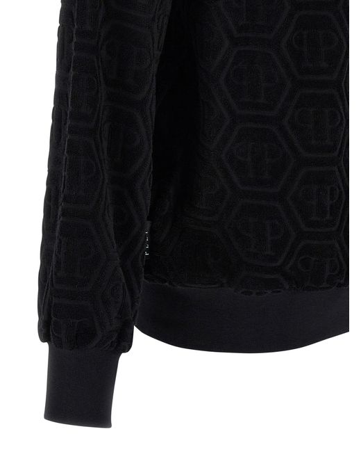 Philipp Plein Jacquard Monogram Sweatshirt in het Blue voor heren