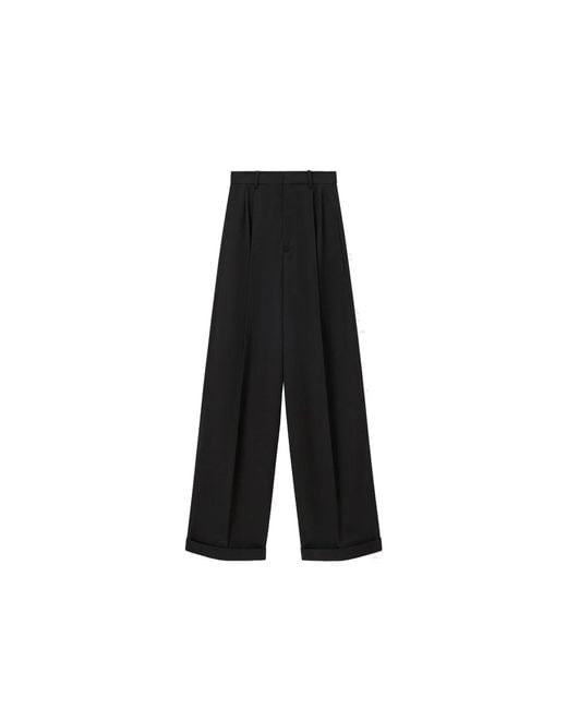 Pantaloni Di Cotone E Seta di Loewe in Black