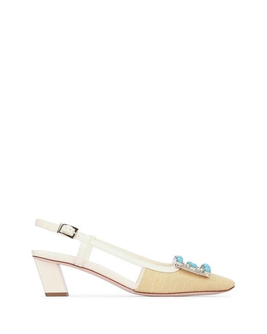 Roger Vivier Natural Embellished Pumps