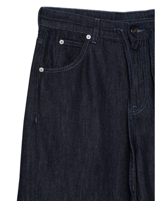 Semicouture Blue Gema Cotton Trousers