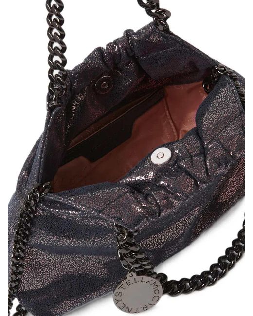 Stella McCartney Black Falabella Mini Tote Bag With Crackle Effect