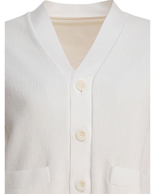 Pull Col V Sacai en coloris White