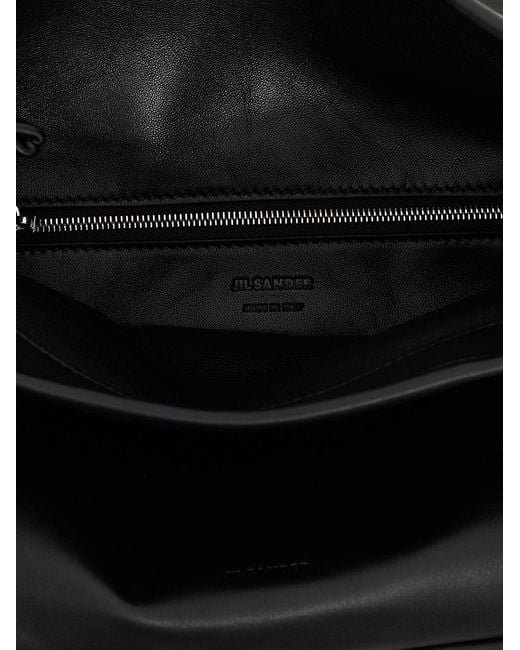 Jil Sander Black 'Rollup' Small Handbag