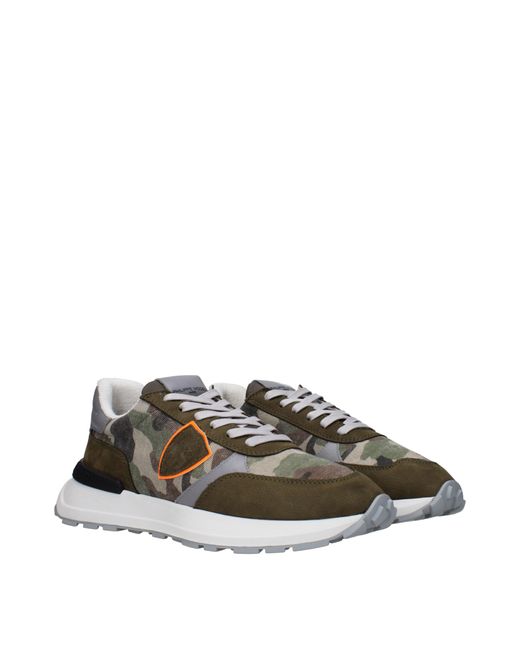 Philippe Model Green Fabric Sneakers for men