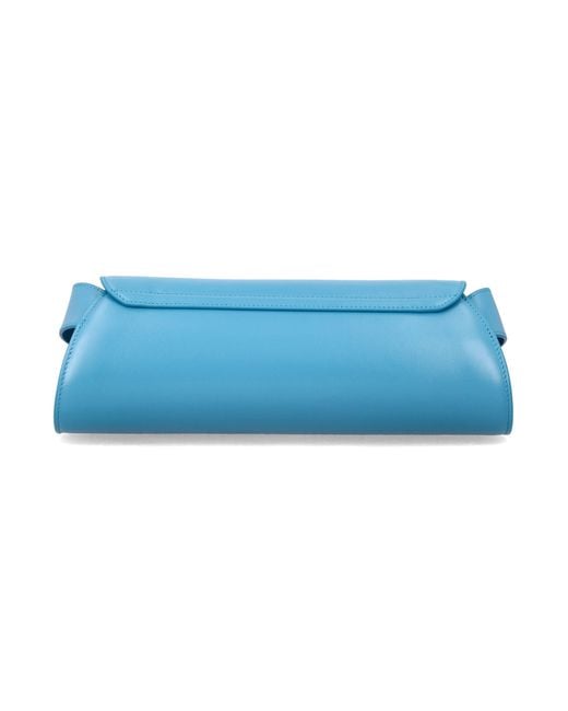 Jil Sander Blue Cannolo Small Leather Bag