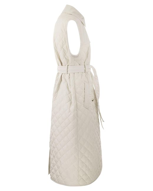 Alcione Sleeveless Trench Down Jacket Moncler de color White
