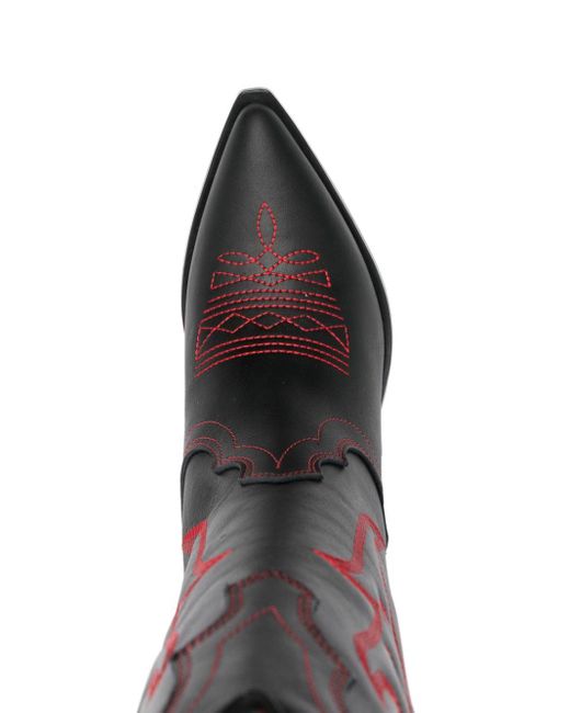Sonora Boots Black Santa Fe Leather Cowboy Boots