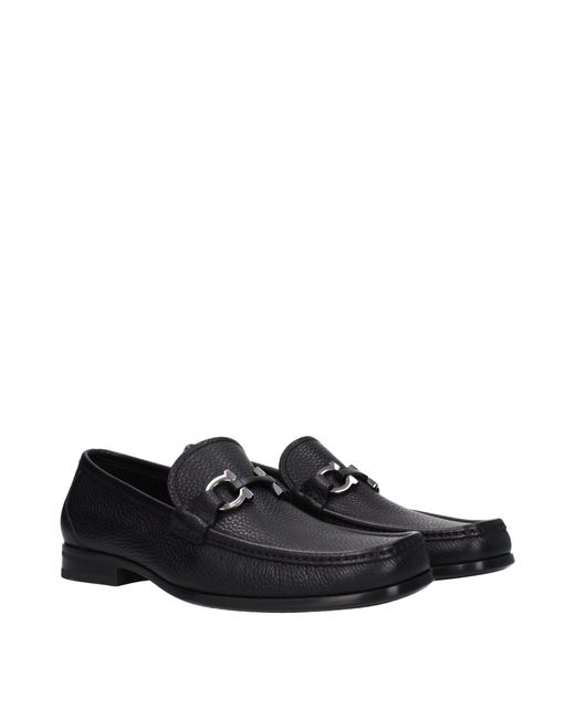 Ferragamo Black Grandioso Loafers Leather