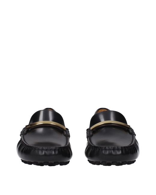 Tod's Black Moccasins/Graphite Leather