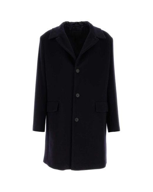 Prada Black Midnight Wool Blend Coat for men