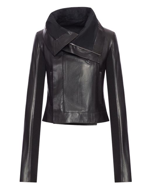 Rick Owens Black Leder Bikerjacke