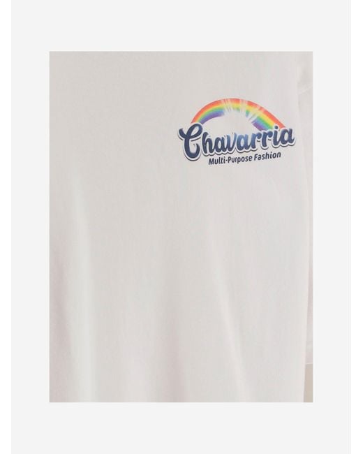 Willy Chavarria White Cotton T Shirt With Print for men