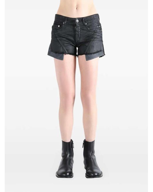 Rick Owens Black Denim Shorts