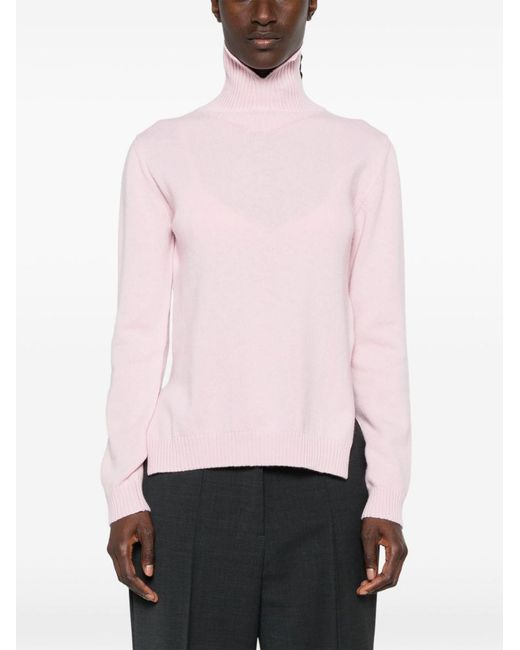 Jil Sander Pink Wool Turtle-Neck Sweater