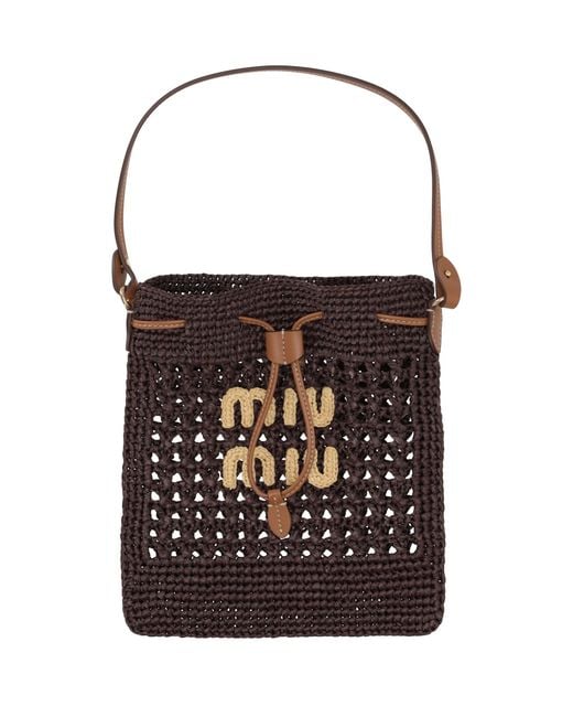 Miu Miu Black Crochet Net Bag
