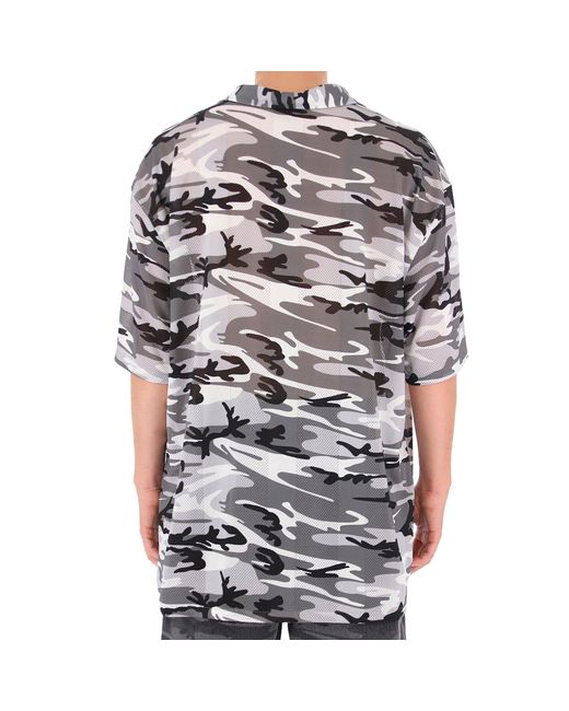 Balenciaga Overhemd Met Camouflageprint in het Black voor heren