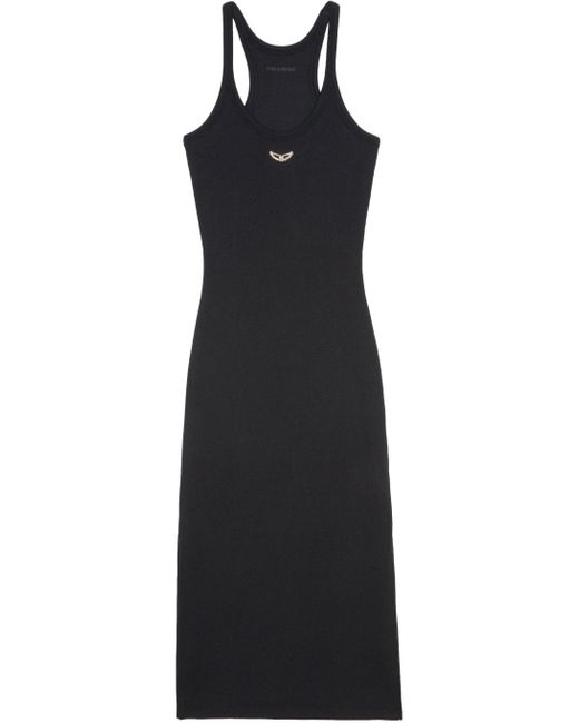 Zadig & Voltaire Geribbelde Midi-Jurk in het Black