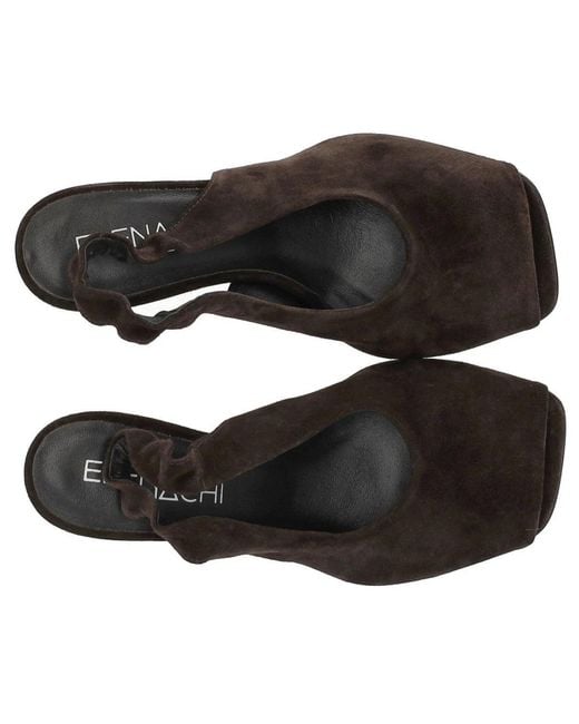 Elena Iachi Brown Dark Heeled Sandal