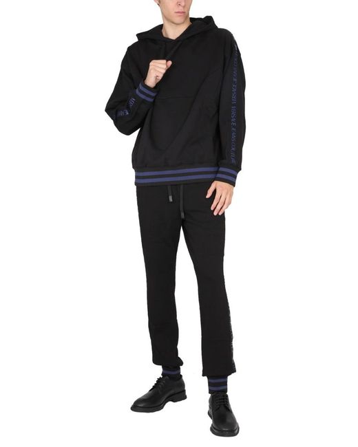 Versace Jeans Couture Black Logo Hoodie for men