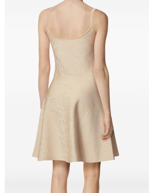 Versace Barocco Textuur Korte Jurk in het Natural