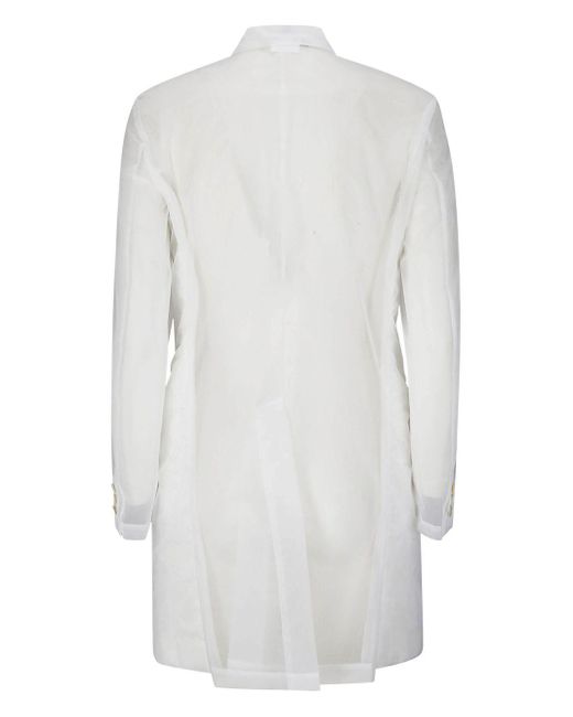 Comme des Garçons White Single-Breasted Coat