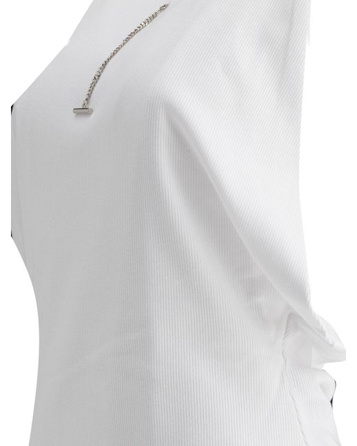 Alexander McQueen White Alexander MC Queen Ribbed Top