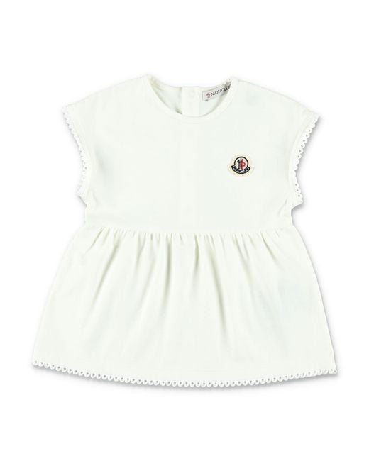 Moncler White Mini Dress And Leggings Set For Girls