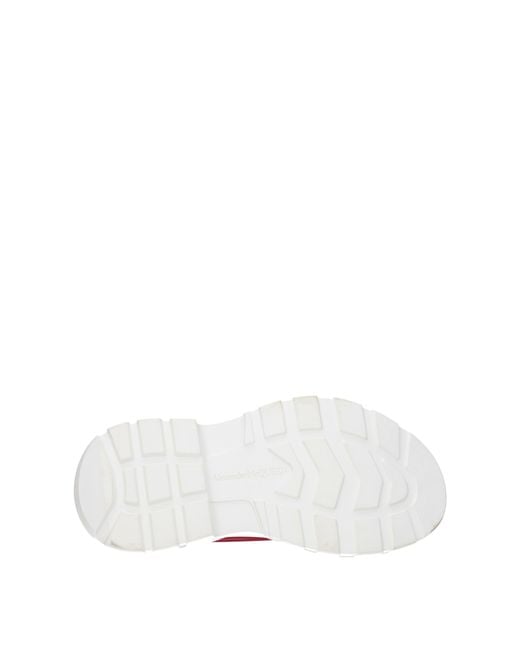 McQueen Pink And White Tread Slick Laced Shoes