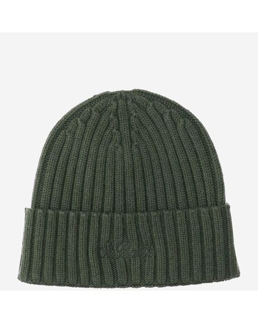 Mc2 Saint Barth Green Wool Blend Beanie With Logo for men