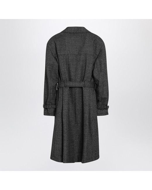 Dolce & Gabbana Black Wool Doublebreasted Coat for men
