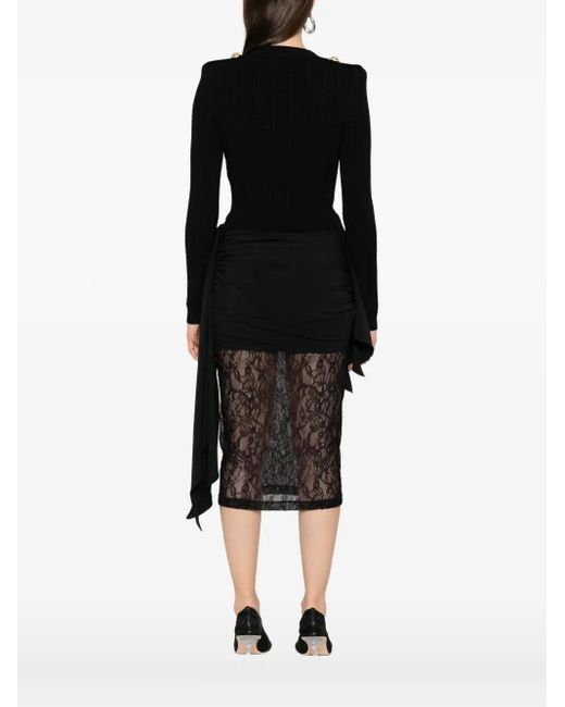 Balmain Geribbeld Vest Met Knoppen in het Black
