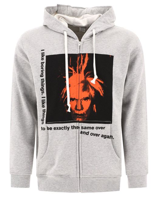 Chemise Comme des Garçons "Andy Warhol" Sweat à capuche zippé Comme des Garçons pour homme en coloris Gray