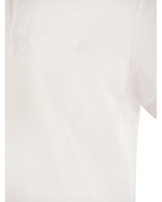 Vilebrequin White Organic Cotton Pique Polo Shirt for men
