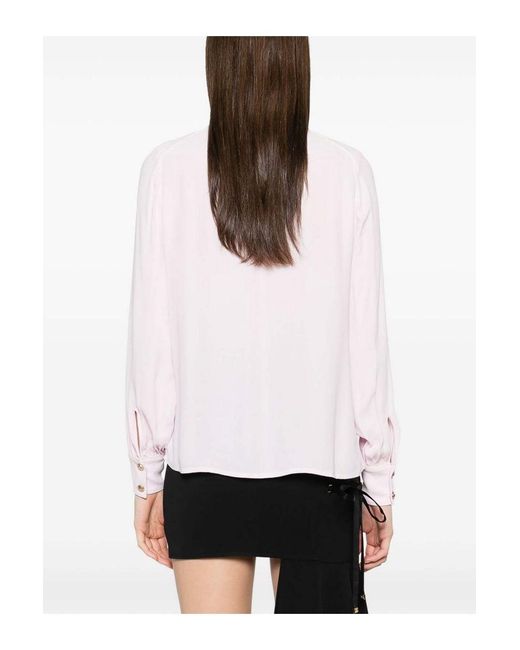 Elisabetta Franchi White Soft Viscose Shirt With Tie Detail