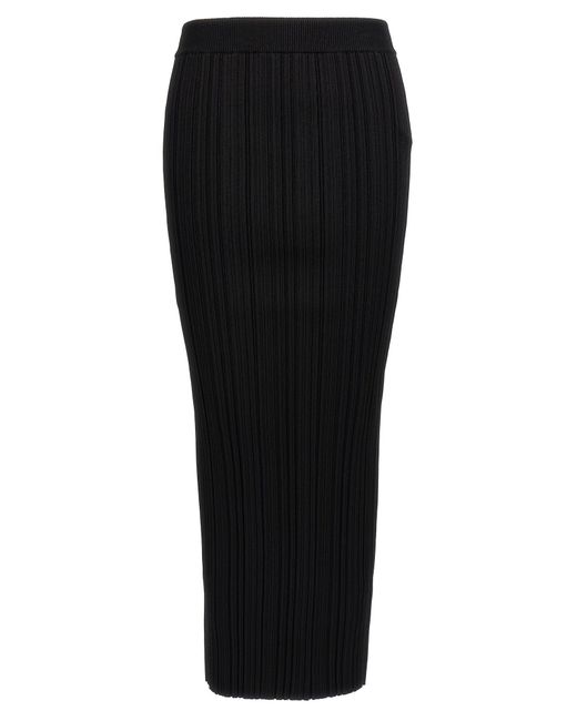 Balmain Geplooide Midi Rok in het Black