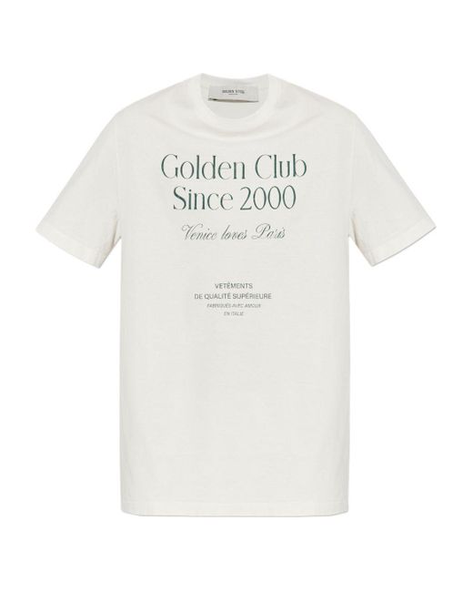 Golden Goose Deluxe Brand Katoenen T-Shirt Met Logoprint in het White voor heren