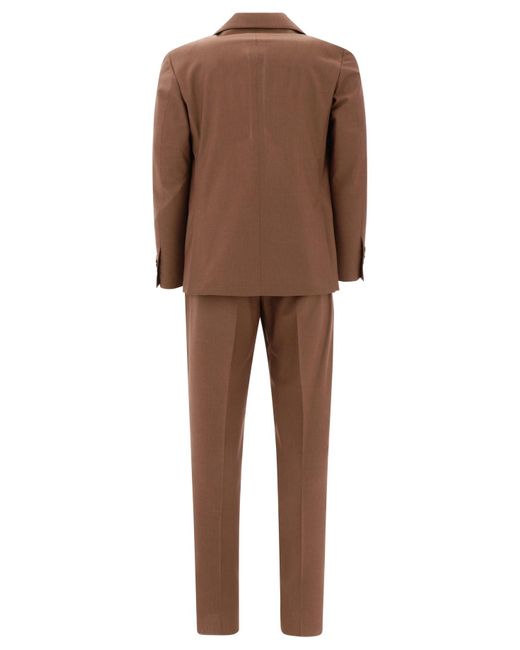 Lardini Brown Wool Blend Single Breasted Suit for men