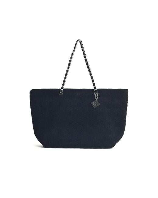 Tory Burch Blue 'Shopping Ella' schwarzer Stofftasche