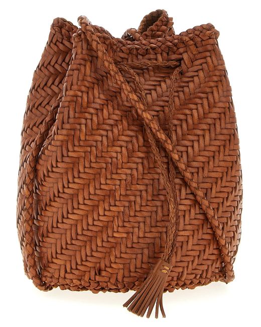 Dragon Diffusion Brown 'Pompom Double Jump' Bucket Bag