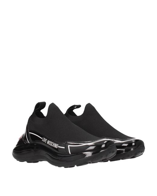 Love Moschino Black Sneakers Donna Tessuto Nero