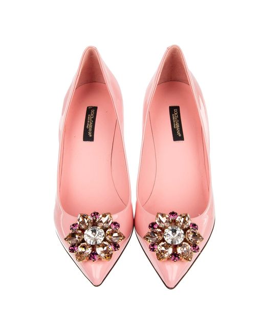Dolce & Gabbana Pink Kristallverzierte Wildleder Pumps