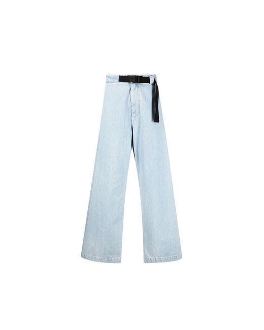 Moncler Blue Belted Denim Jeans for men