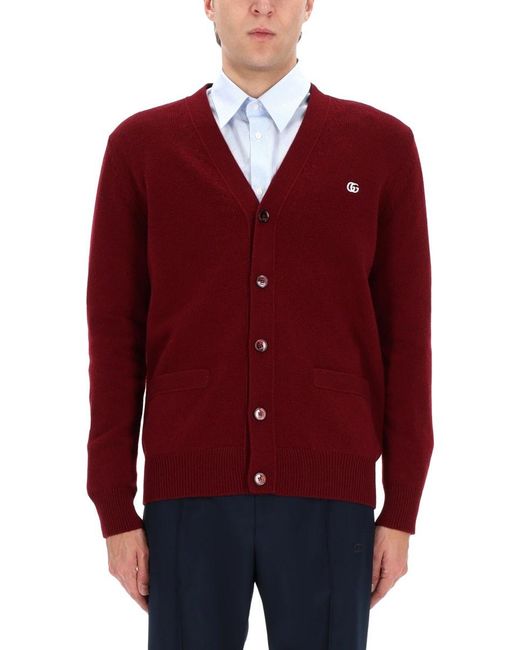 Gucci Red Cardigan With Logo for men